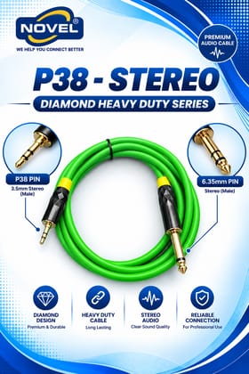 NOVEL P38 - STEREO DIAMOND CONNECTOR HEAVY CABLE 1.5 YARD