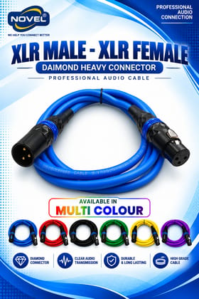 NOVEL XLR MALE - XLR FEMALE DIAMOND CONNECTOR HEAVY CABLE 3 YARD