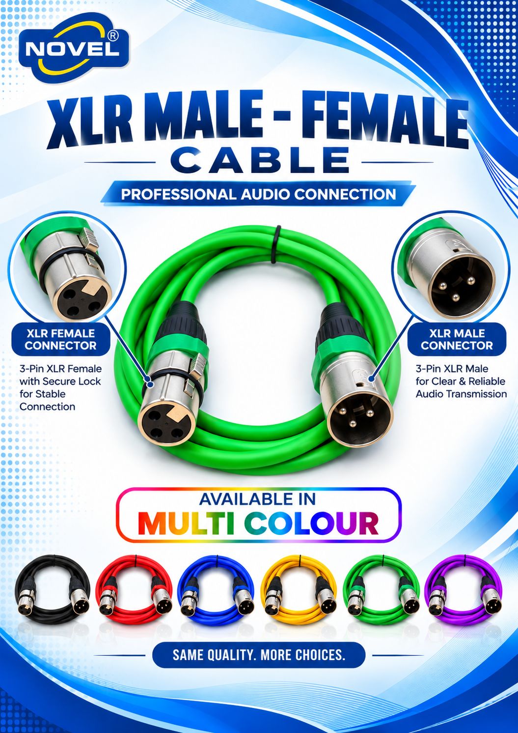 NOVEL XLR MALE - XLR FEMALE CABLE 10 YARD
