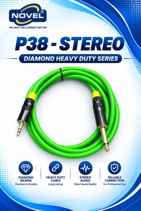 NOVEL P38 - STEREO DIAMOND CONNECTOR HEAVY CABLE 20 YARD