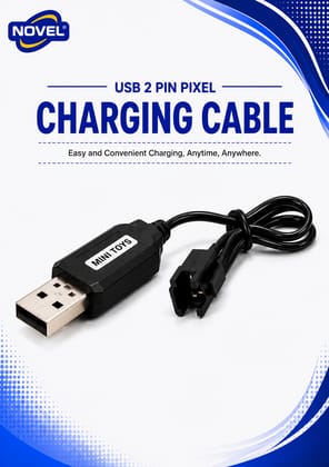 NOVEL 3.7V 18650 LITHIUM ION SM PIN BATTERY WITH CHARGING CABLE- 3000mAh