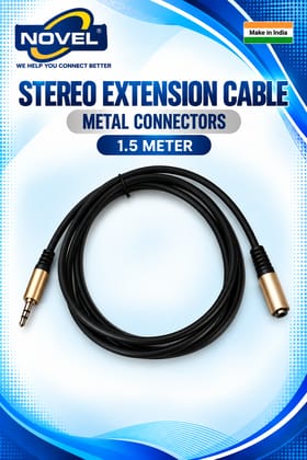 NOVEL STEREO EXTENSION CABLE MALE - FEMALE METAL 5 METER