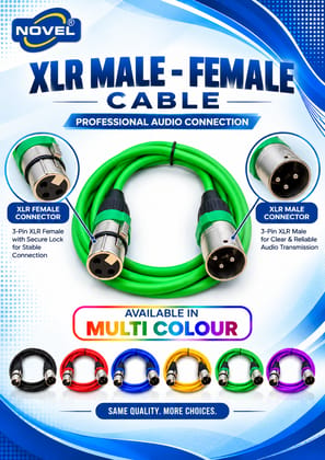 NOVEL XLR MALE - XLR FEMALE CABLE 5 YARD
