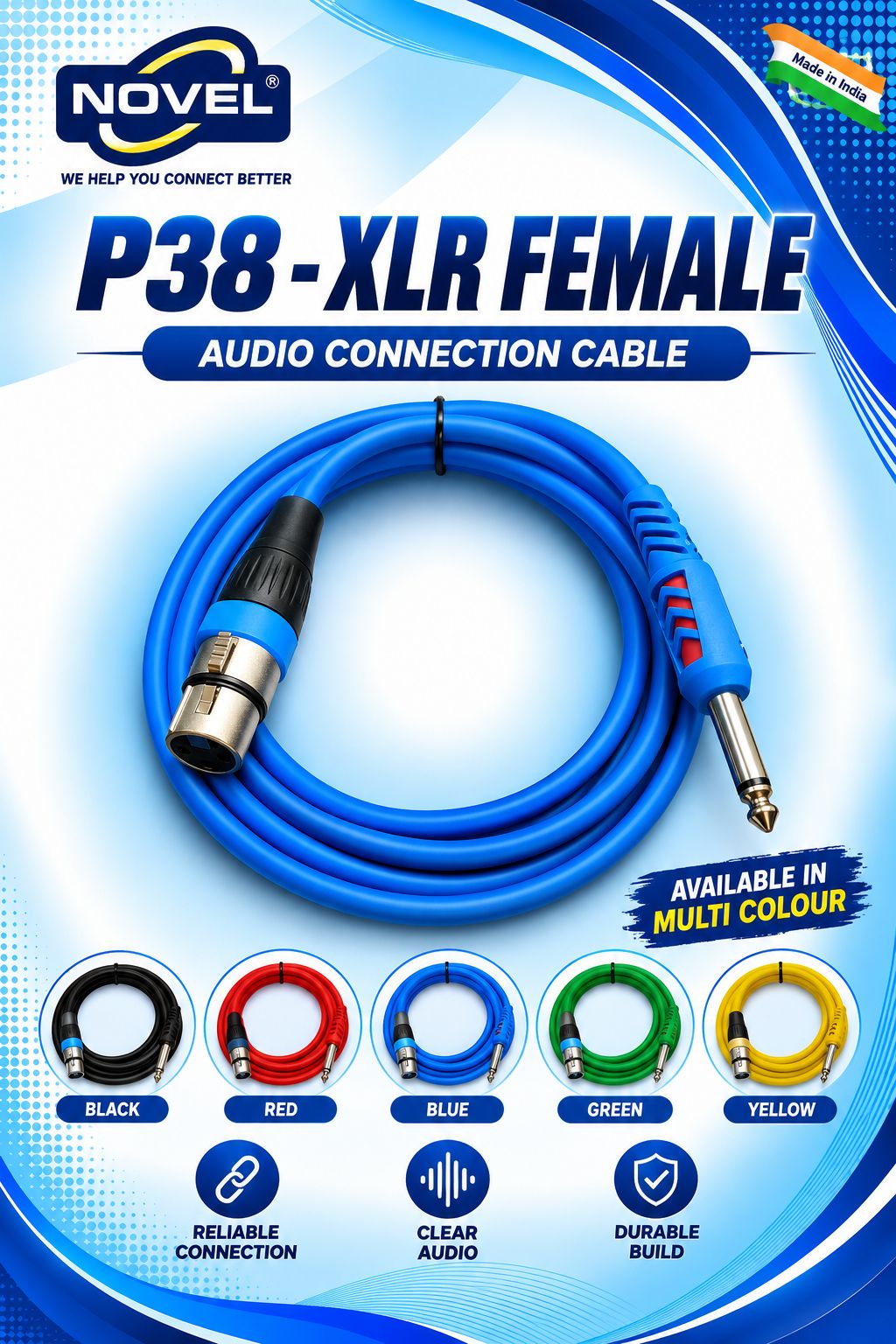 NOVEL P38 - XLR FEMALE CABLE 5 YARD