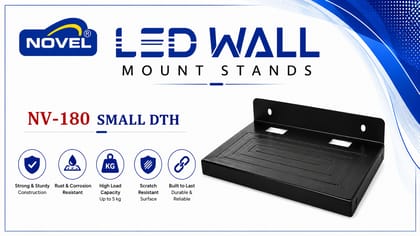 Multipurpose Set Top Box StandI Set Top Box Stand Wall Mount for Home Wall Shelf for Holding Speakers WiFi Router Game Console Remote Streaming Device (Black)