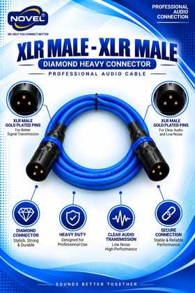 NOVEL XLR MALE - XLR MALE DIAMOND CONNECTOR HEAVY CABLE 3 YARD