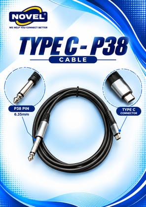 NOVEL TYPE "C" - P38 METAL CABLE 1.5 METER