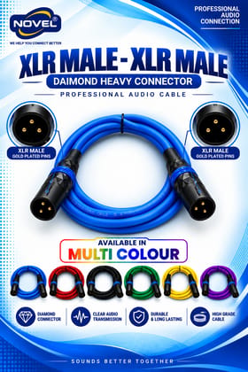 NOVEL XLR MALE - XLR MALE DIAMOND CONNECTOR HEAVY CABLE 15 YARD